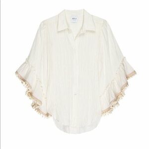 MISA Los Angeles Rehmy top Bohemian Tassel Small Wide Bell Sleeve Tie